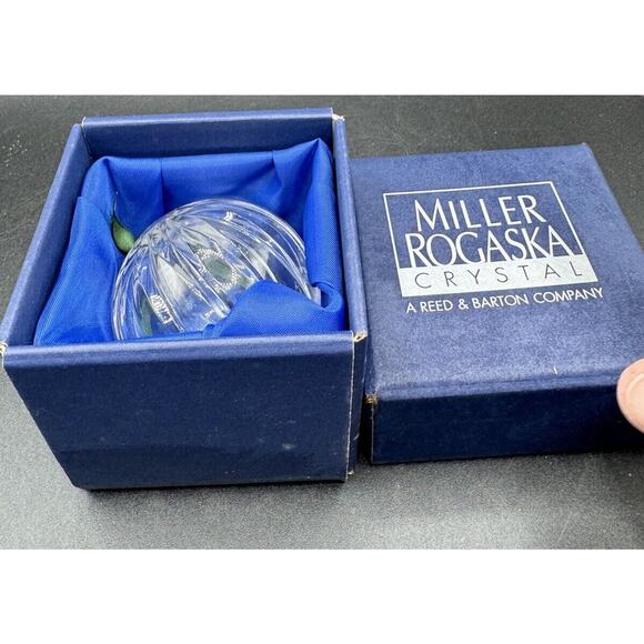 Miller Rogaska Crystal Christmas Ornament Reed & Barton Soho New In Box! 10D - Picture 1 of 9